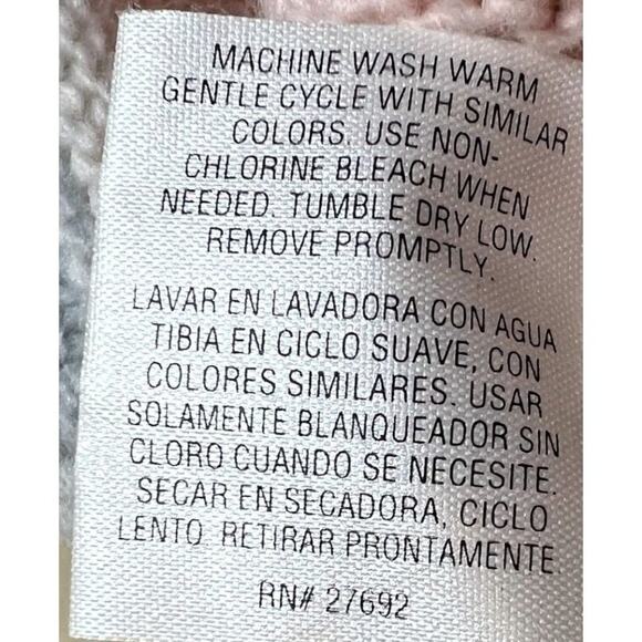 VTG Basic Editions Knitted Sweater Pink Grey Woman's Size Large Pink Pullover Lo - Picture 4 of 4